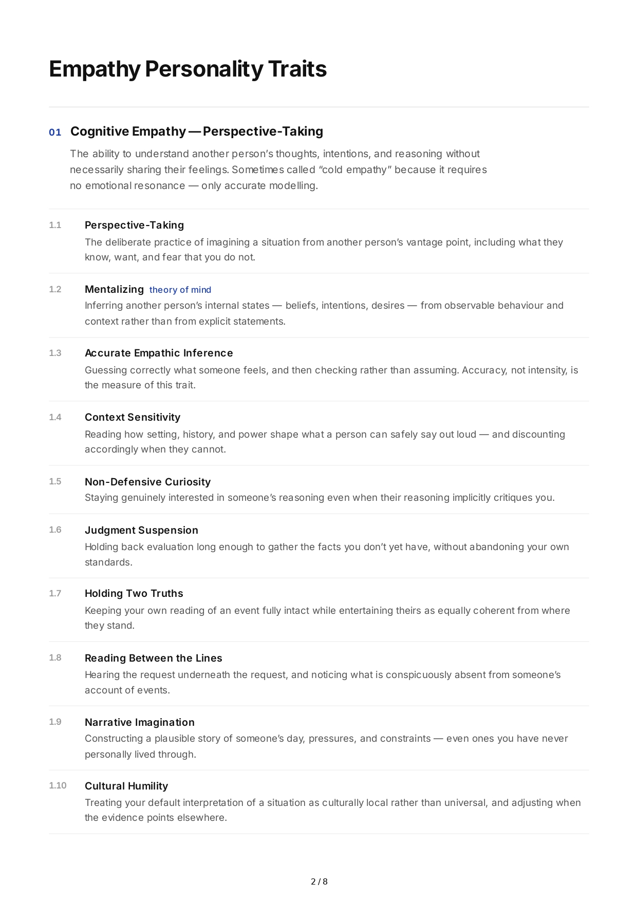 Empathy Personality Traits - Free AI Personality Traits Generator, 50+ Real Personality Traits Examples