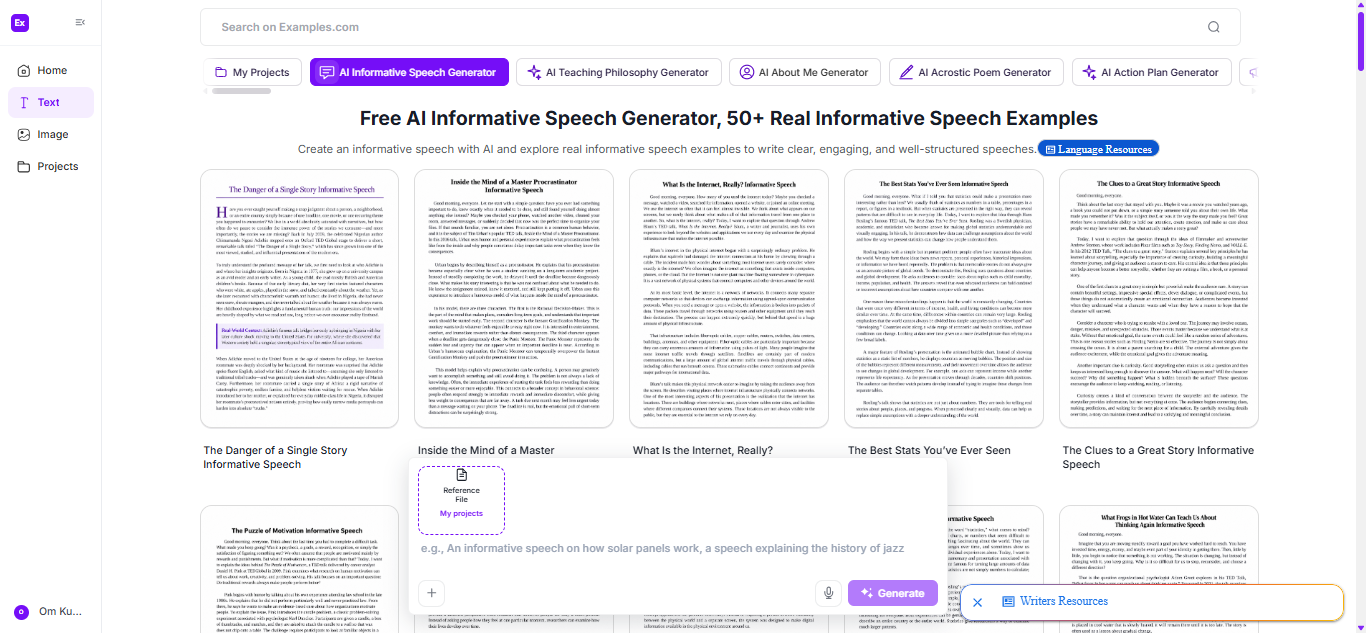 Informative Speech Examples