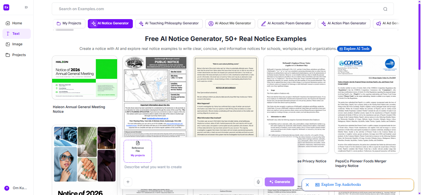 Notice Examples
