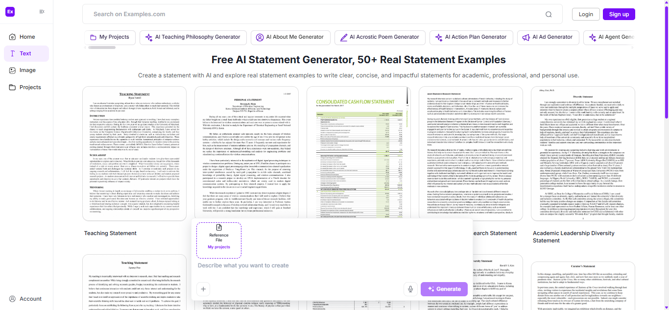 Statement Examples