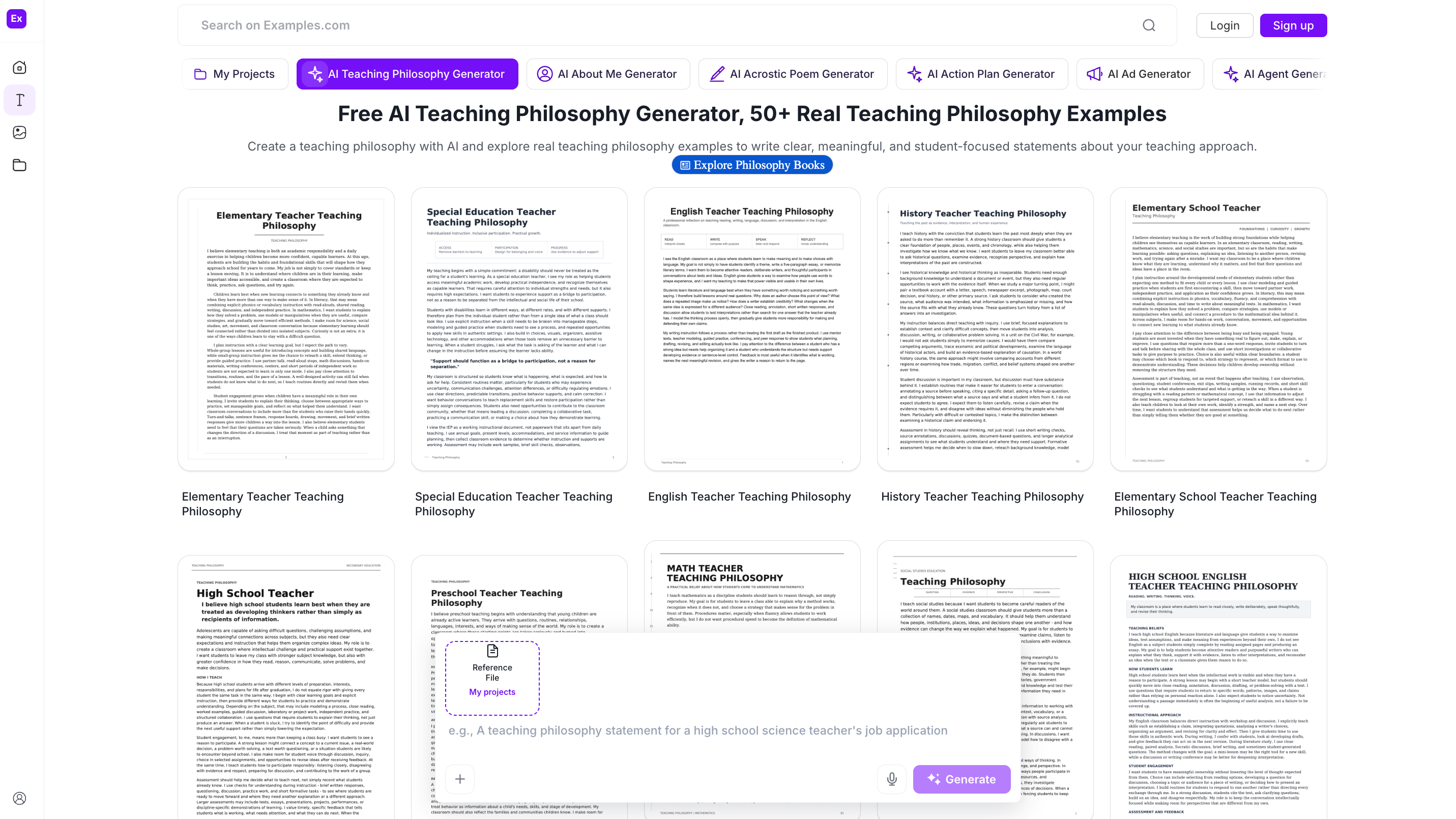 Teaching Philosophy Examples