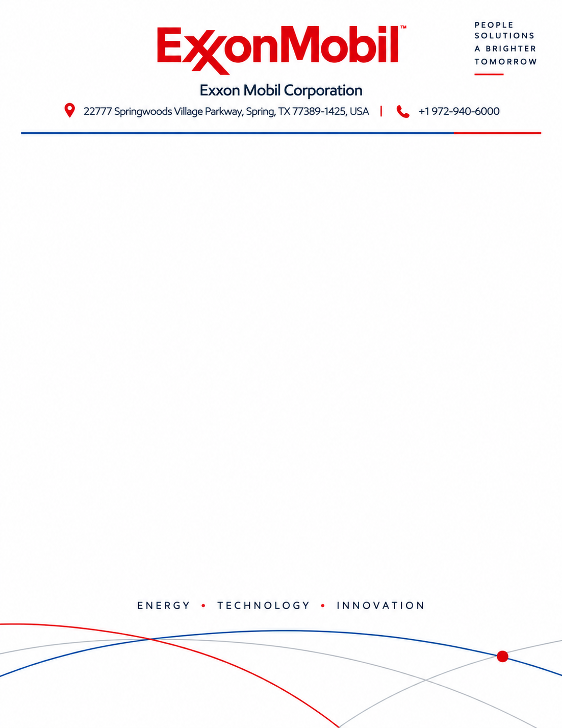 ExxonMobil Letterhead - Free AI Letterhead Generator, 50+ Real Letterhead Examples