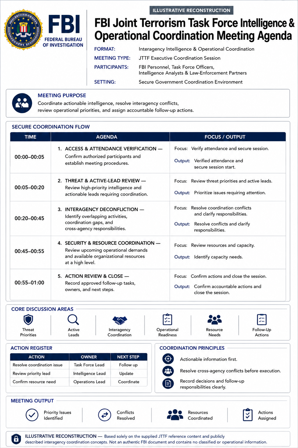 FBI Joint Terrorism Task Force Intelligence & Operational Coordination Meeting Agenda - Free AI Meeting Agenda Generator, 50+ Real Meeting Agenda Examples