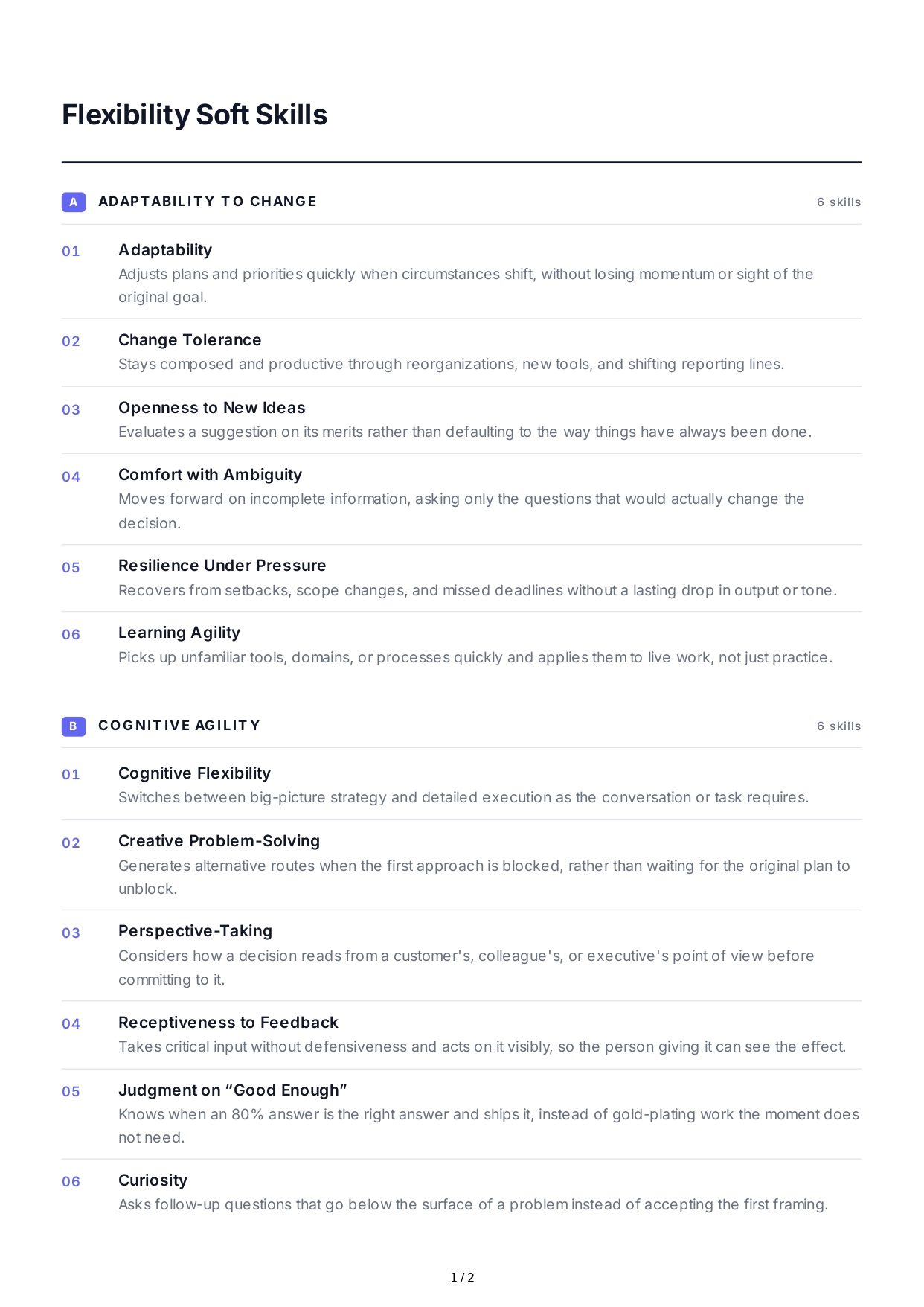 Flexibility Soft Skills - Free AI Soft Skills Generator, 50+ Real Soft Skills Examples