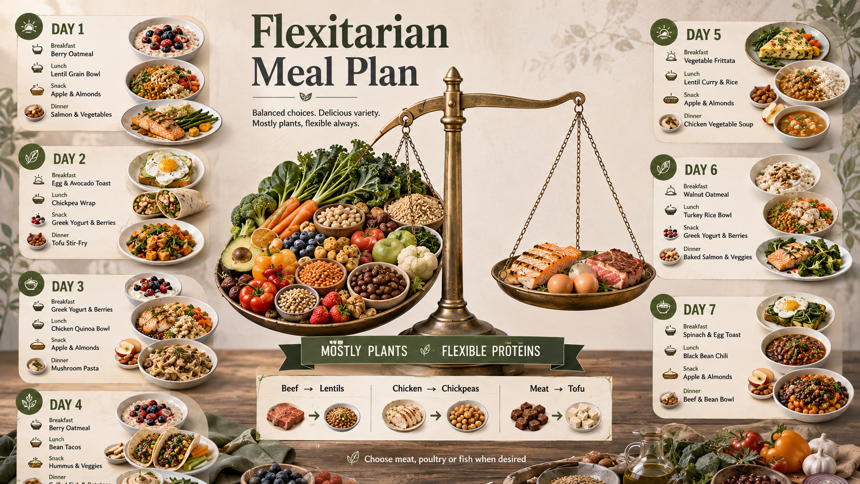 Flexitarian Meal Plan - Free AI Meal Plan Generator, 50+ Real Meal Plan Examples