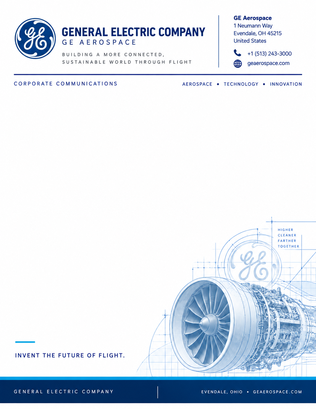 General Electric Letterhead - Free AI Letterhead Generator, 50+ Real Letterhead Examples