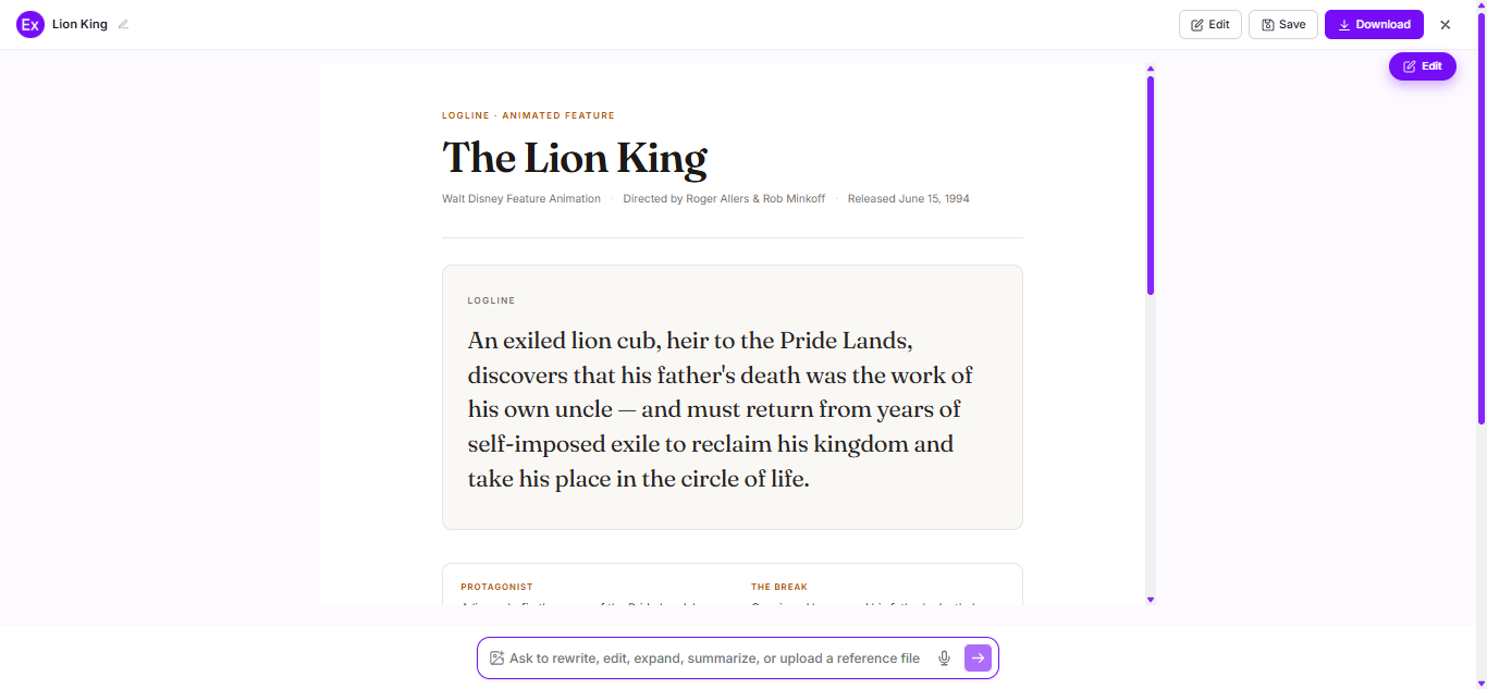 Logline Examples