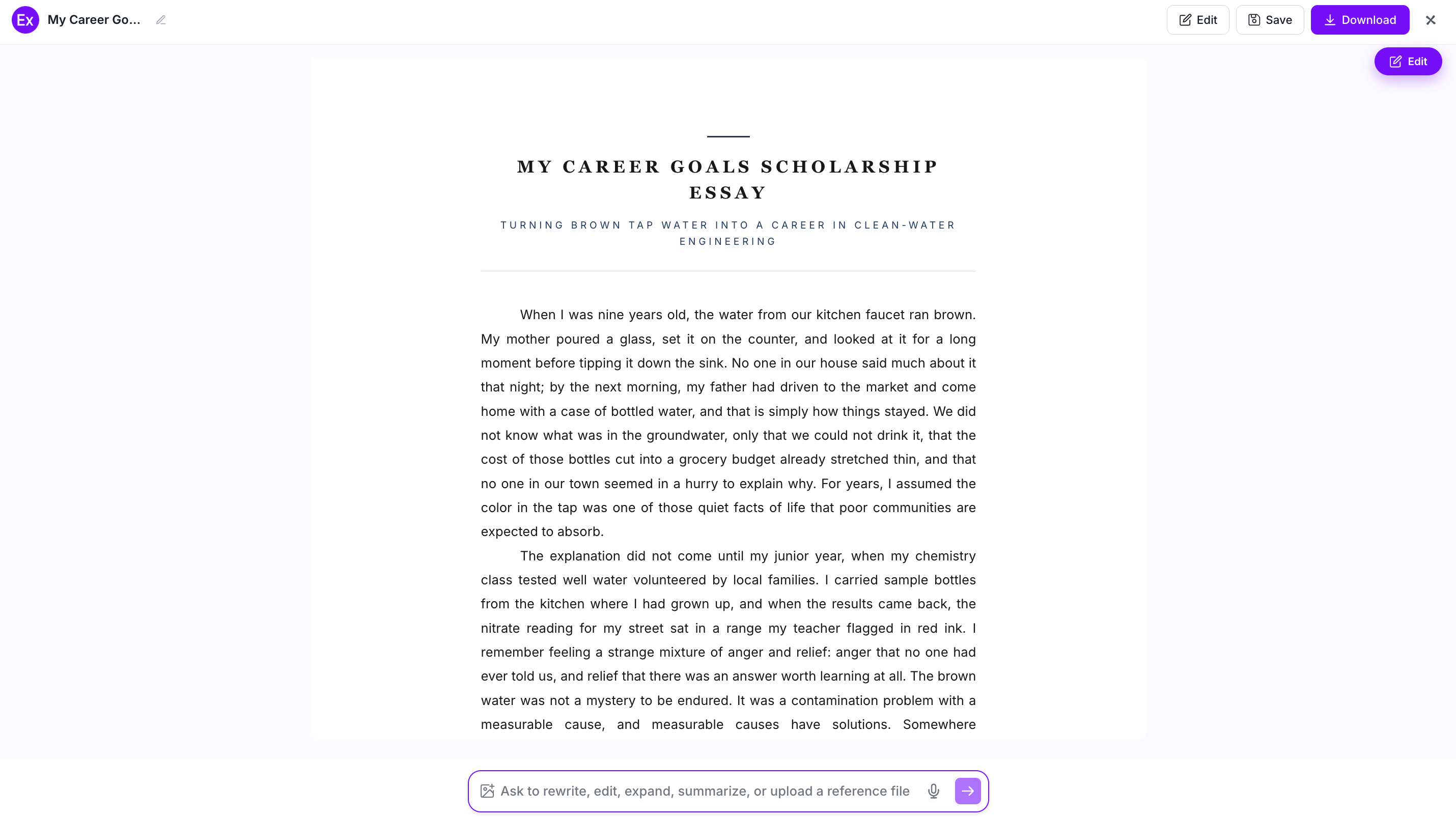 Scholarship Essay Examples