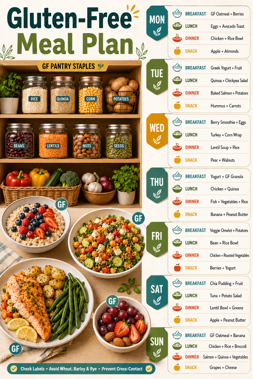 Gluten-Free Meal Plan - Free AI Meal Plan Generator, 50+ Real Meal Plan Examples