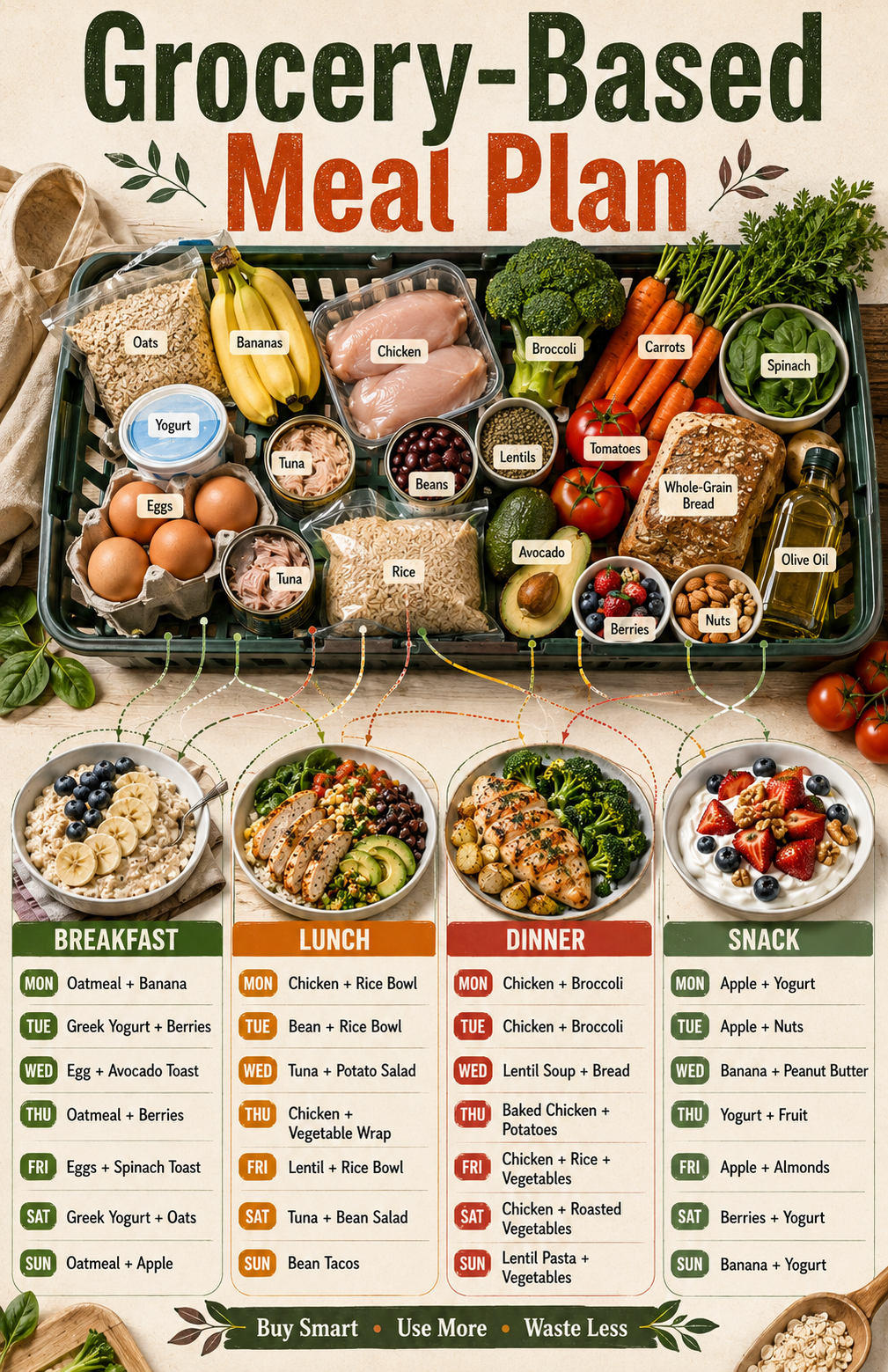 Grocery-Based Meal Plan - Free AI Meal Plan Generator, 50+ Real Meal Plan Examples