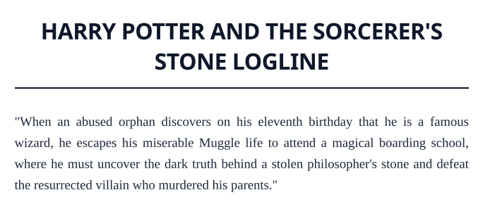 Harry Potter and the Sorcerer's Stone Logline - Free AI Logline Generator, 50+ Real Logline Examples