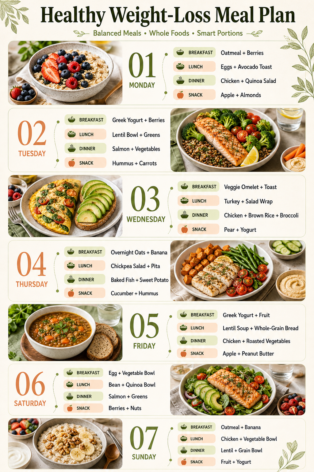 Healthy Weight-Loss Meal Plan - Free AI Meal Plan Generator, 50+ Real Meal Plan Examples