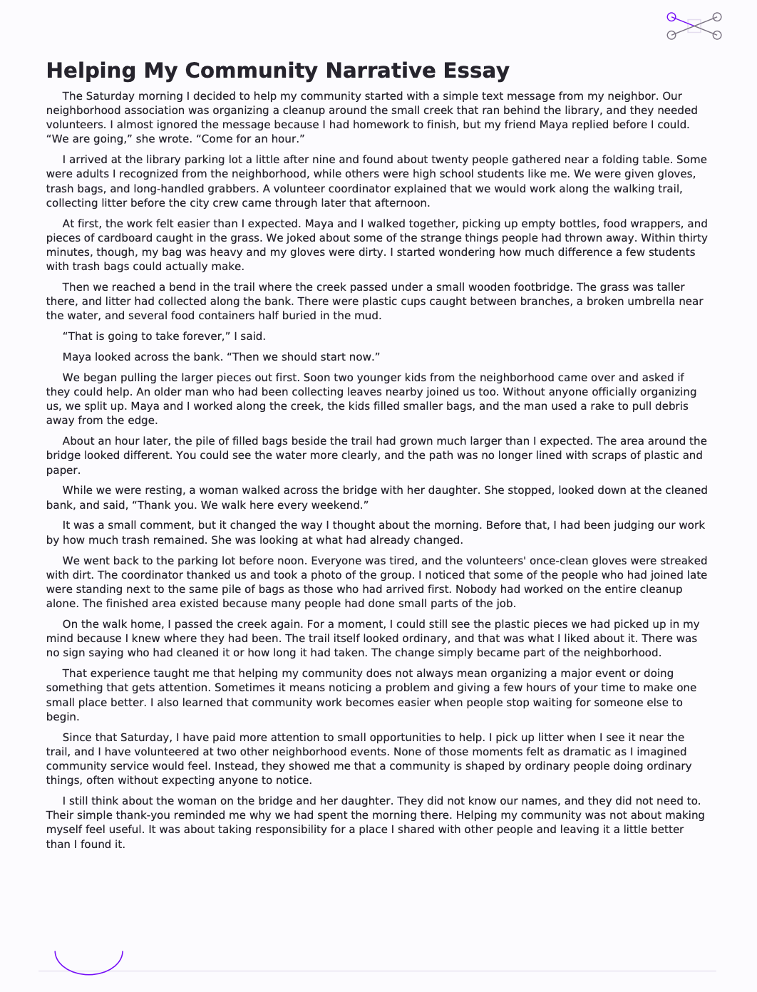 Helping My Community Narrative Essay - Free AI Narrative Essay Generator, 50+ Real Narrative Essay Examples