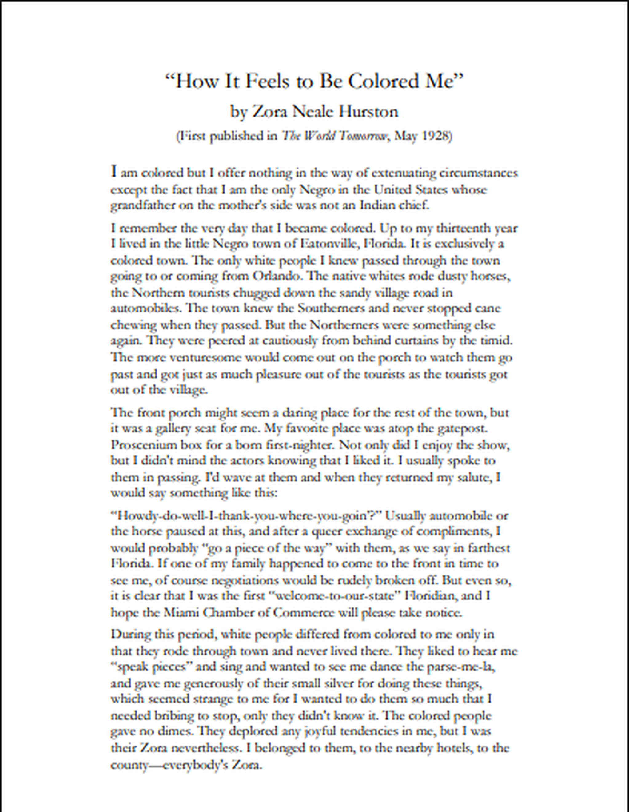 How It Feels to Be Colored Me Essay - Free AI Essay Generator, 50+ Real Essay Examples