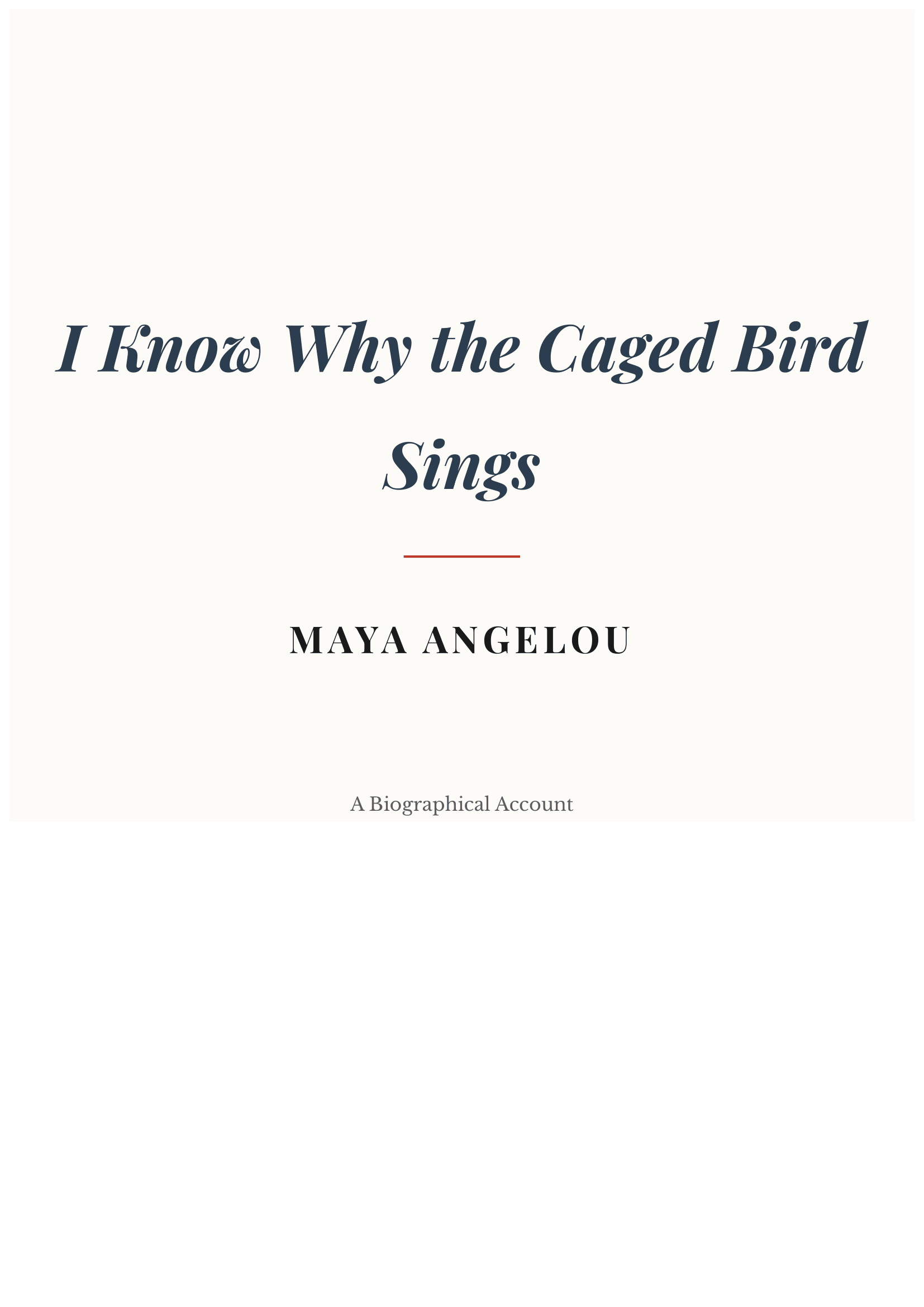 I Know Why the Caged Bird Sings by Maya Angelou Poet and Civil Rights Activist Autobiography - Free AI Autobiography Generator, 50+ Real Autobiography Examples