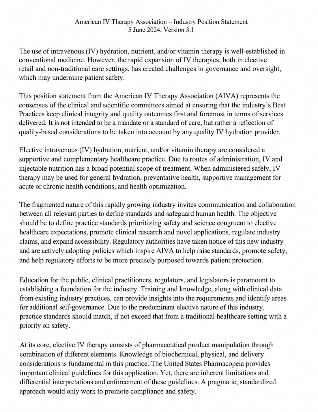 IV Therapy Position Statement - Free AI Statement Generator, 50+ Real Statement Examples