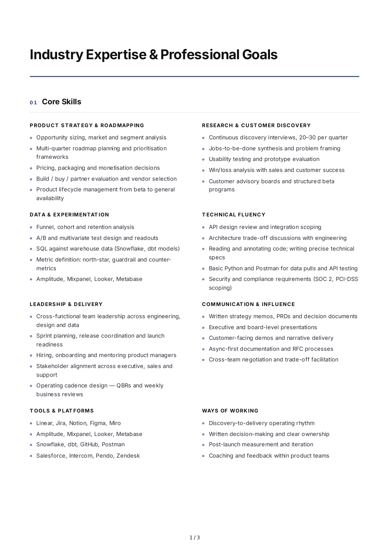 Industry Expertise Professional Goals - Free AI Professional Goals Generator, 50+ Real Professional Goals Examples