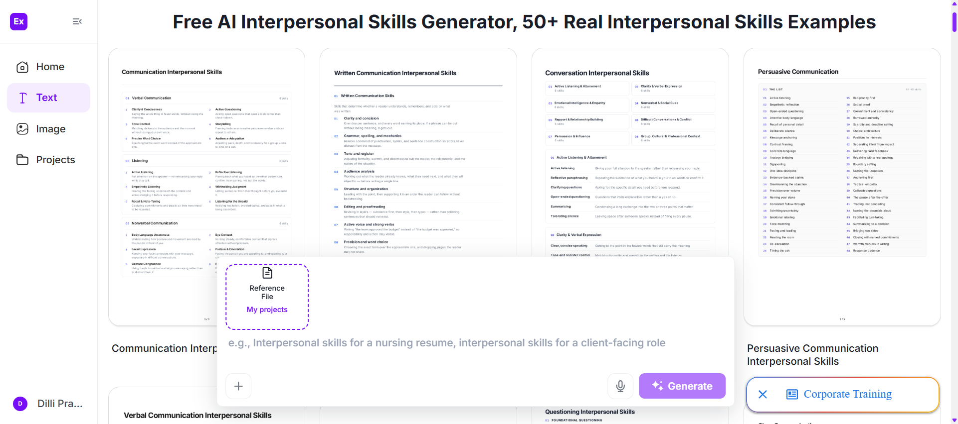Interpersonal Skills Examples