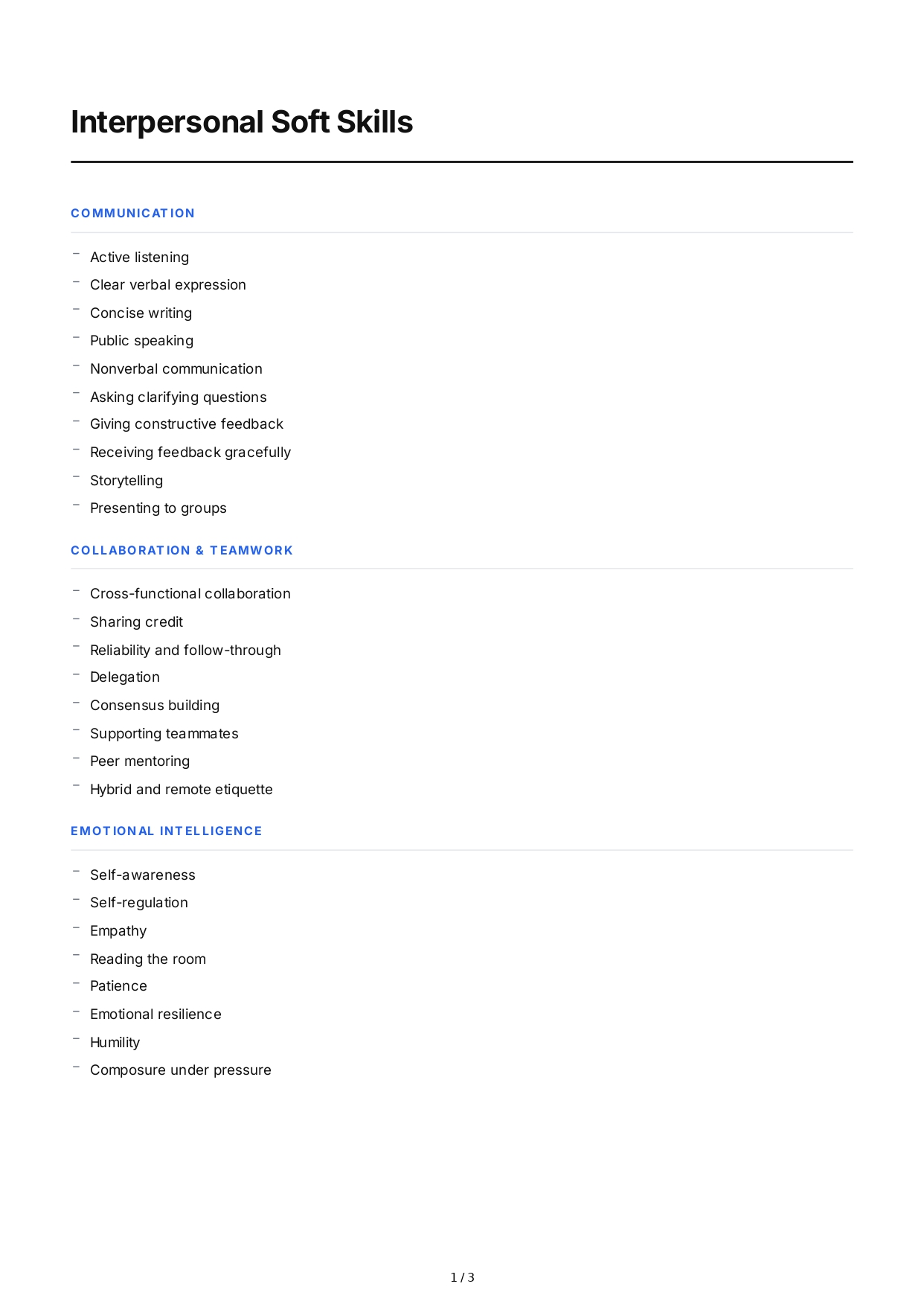 Interpersonal Soft Skills - Free AI Soft Skills Generator, 50+ Real Soft Skills Examples