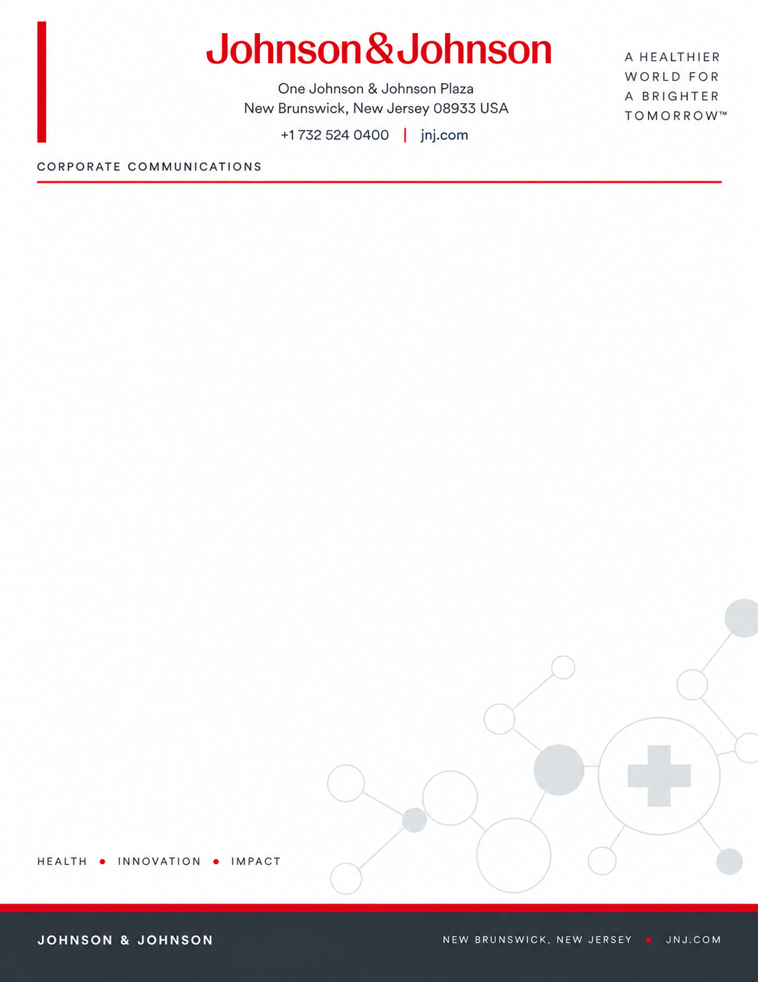 Johnson & Johnson Letterhead - Free AI Letterhead Generator, 50+ Real Letterhead Examples