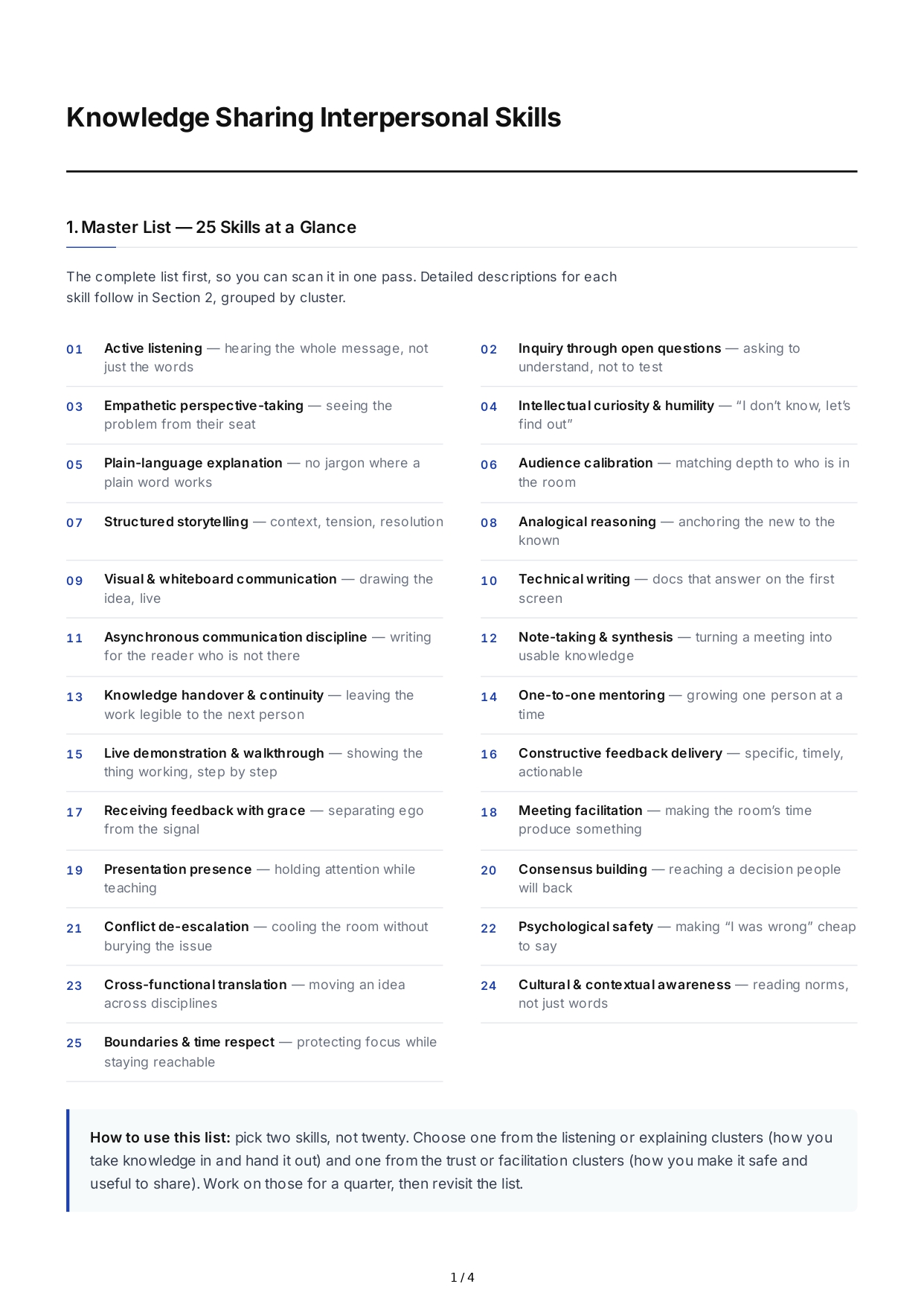 Knowledge Sharing Interpersonal Skills - Free AI Interpersonal Skills Generator, 50+ Real Interpersonal Skills Examples