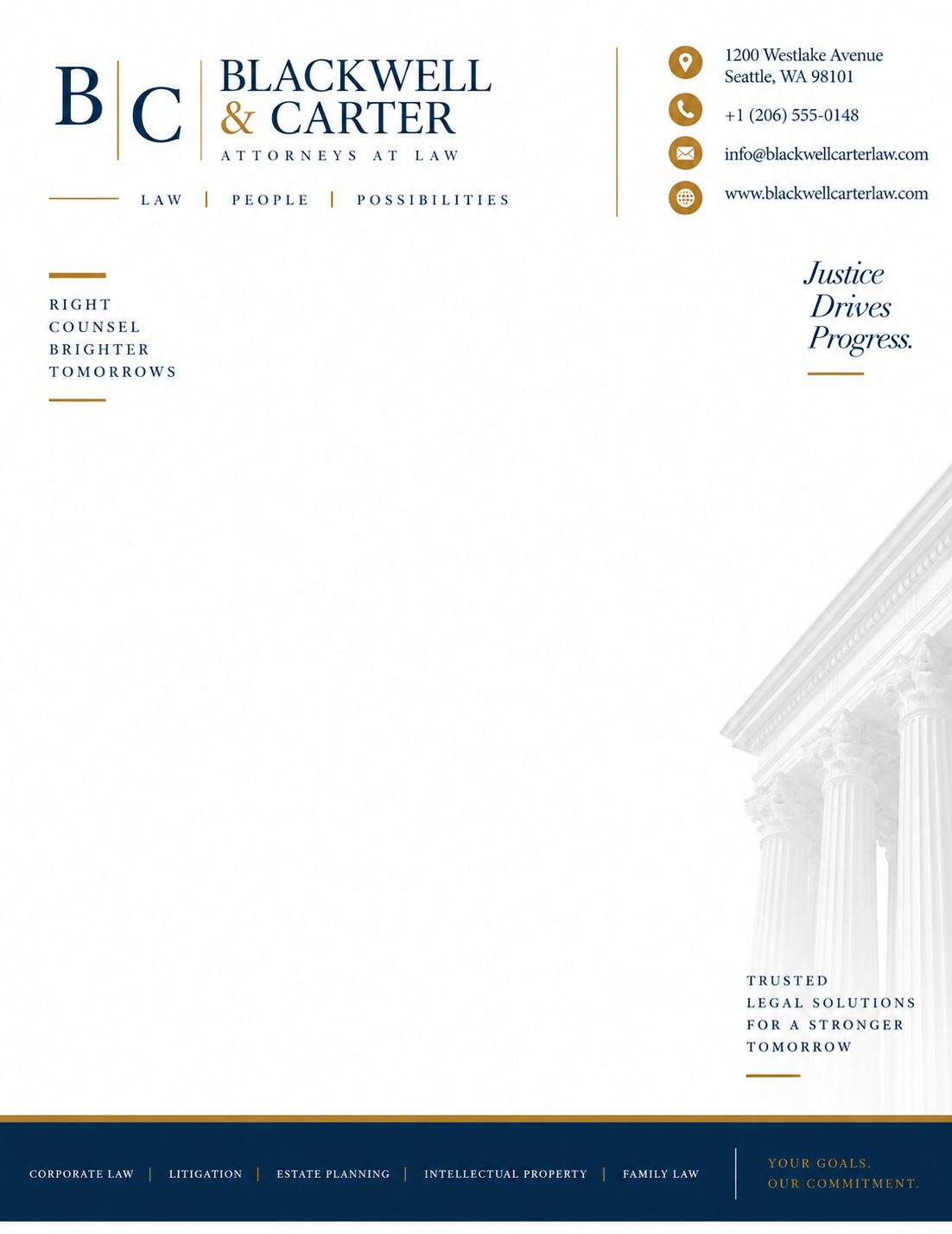 Law Firm Letterhead - Free AI Letterhead Generator, 50+ Real Letterhead Examples