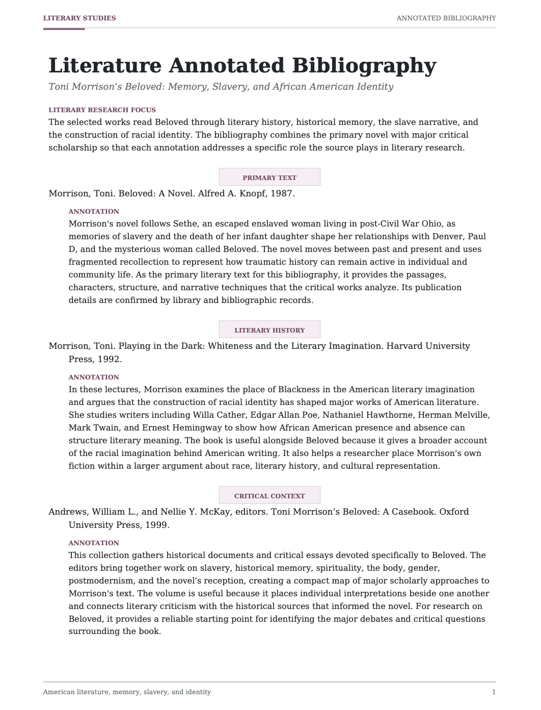 Literature Annotated Bibliography - Free AI Annotated Bibliography Generator, 50+ Real Annotated Bibliography Examples