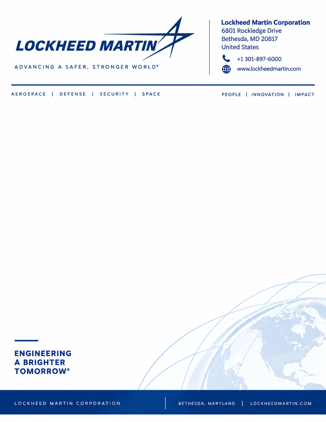 Lockheed Martin Letterhead - Free AI Letterhead Generator, 50+ Real Letterhead Examples