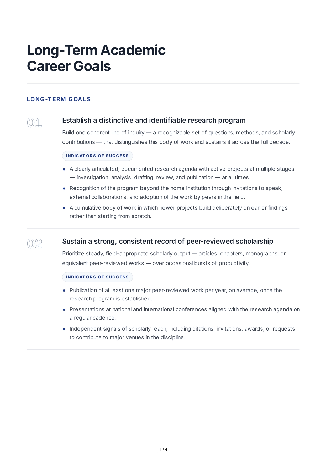 Long-Term Academic Career Goals - Free AI Long Term Goals Generator, 50+ Real Long Term Goals Examples