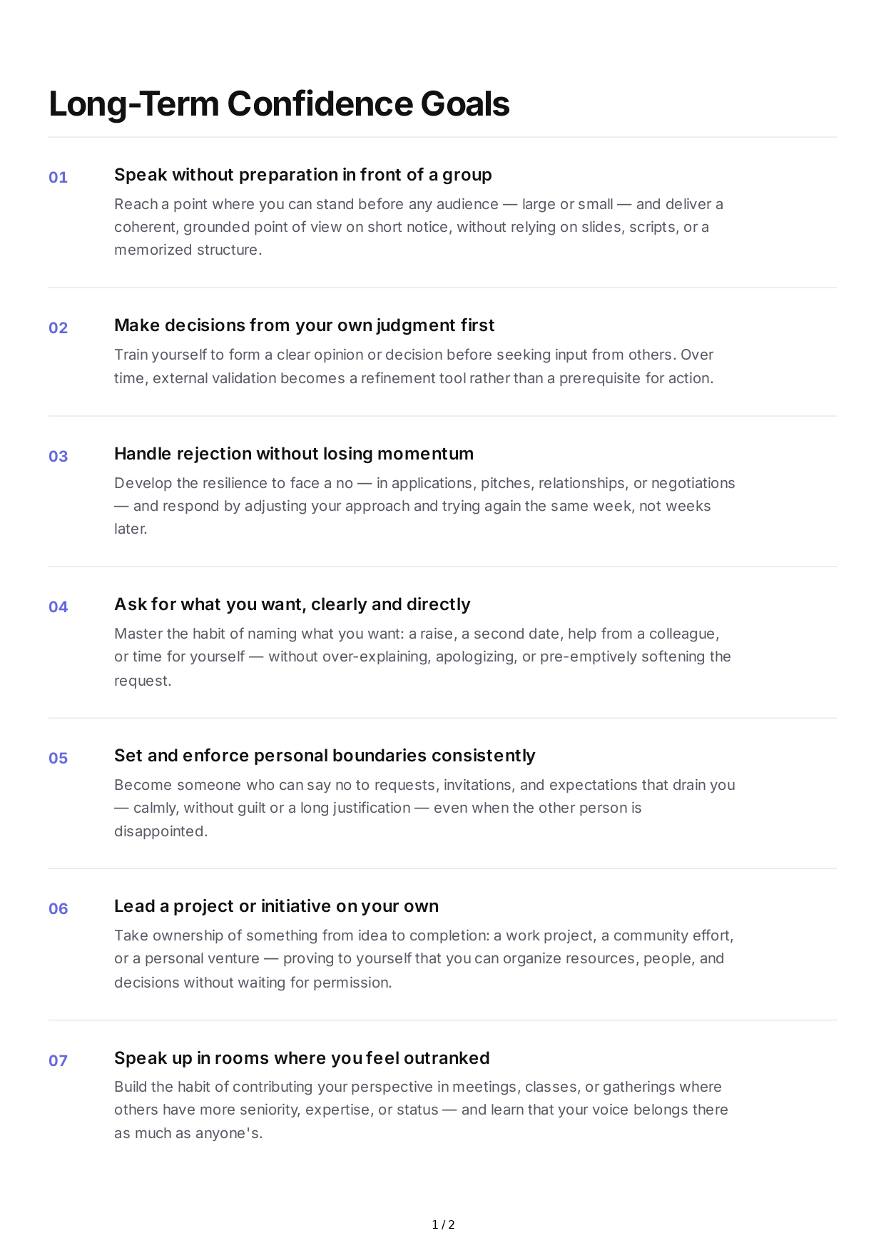 Long-Term Confidence Goals - Free AI Long Term Goals Generator, 50+ Real Long Term Goals Examples