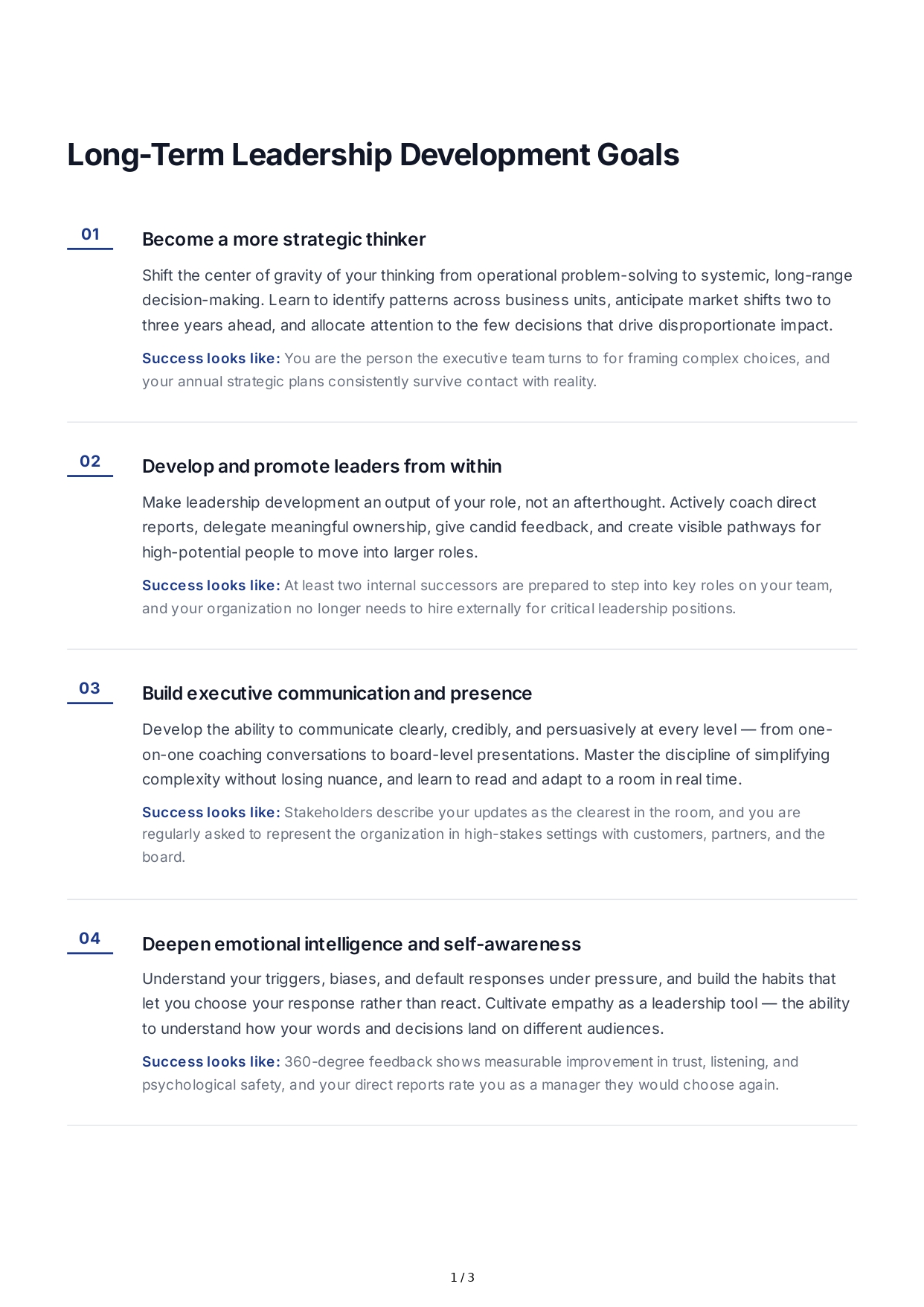 Long-Term Leadership Development Goals - Free AI Long Term Goals Generator, 50+ Real Long Term Goals Examples