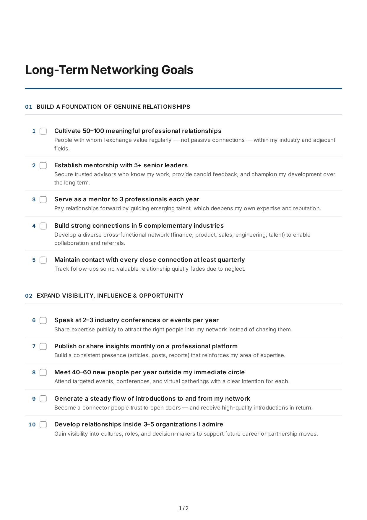 Long-Term Networking Goals - Free AI Long Term Goals Generator, 50+ Real Long Term Goals Examples