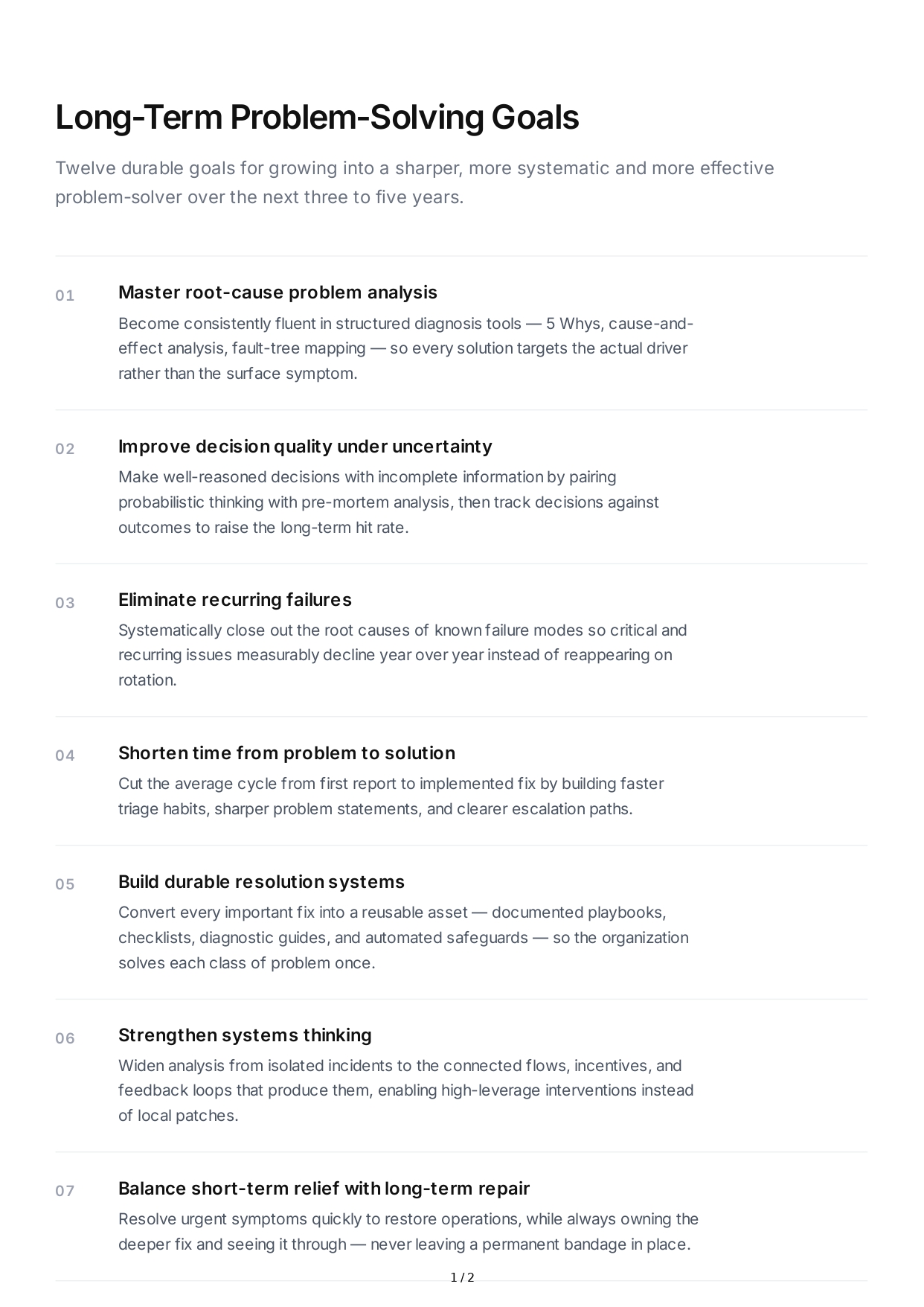 Long-Term Problem-Solving Goals - Free AI Long Term Goals Generator, 50+ Real Long Term Goals Examples