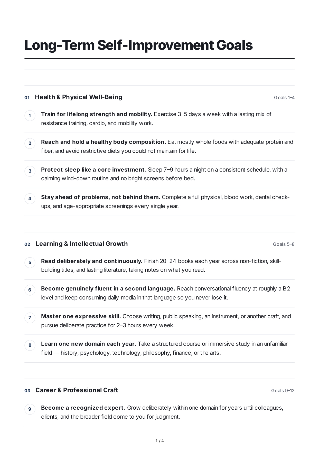 Long-Term Self-Improvement Goals - Free AI Long Term Goals Generator, 50+ Real Long Term Goals Examples