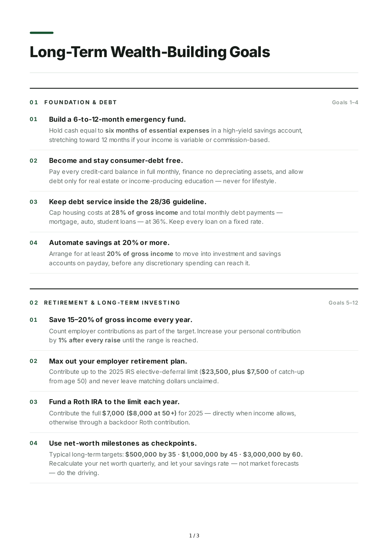 Long-Term Wealth-Building Goals - Free AI Long Term Goals Generator, 50+ Real Long Term Goals Examples