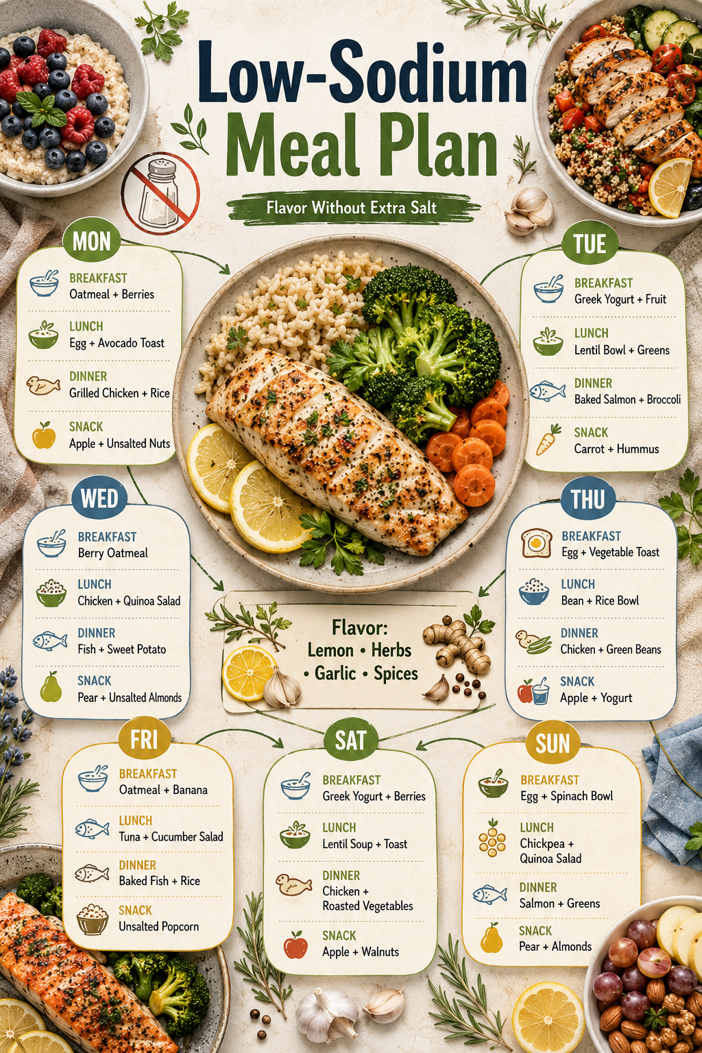 Low-Sodium Meal Plan - Free AI Meal Plan Generator, 50+ Real Meal Plan Examples