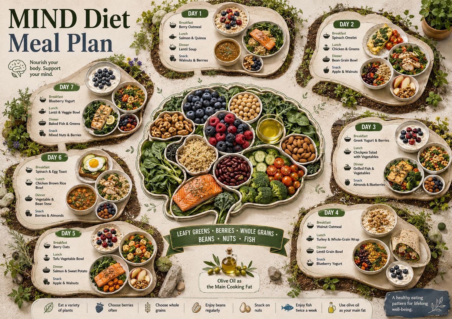 MIND Diet Meal Plan - Free AI Meal Plan Generator, 50+ Real Meal Plan Examples