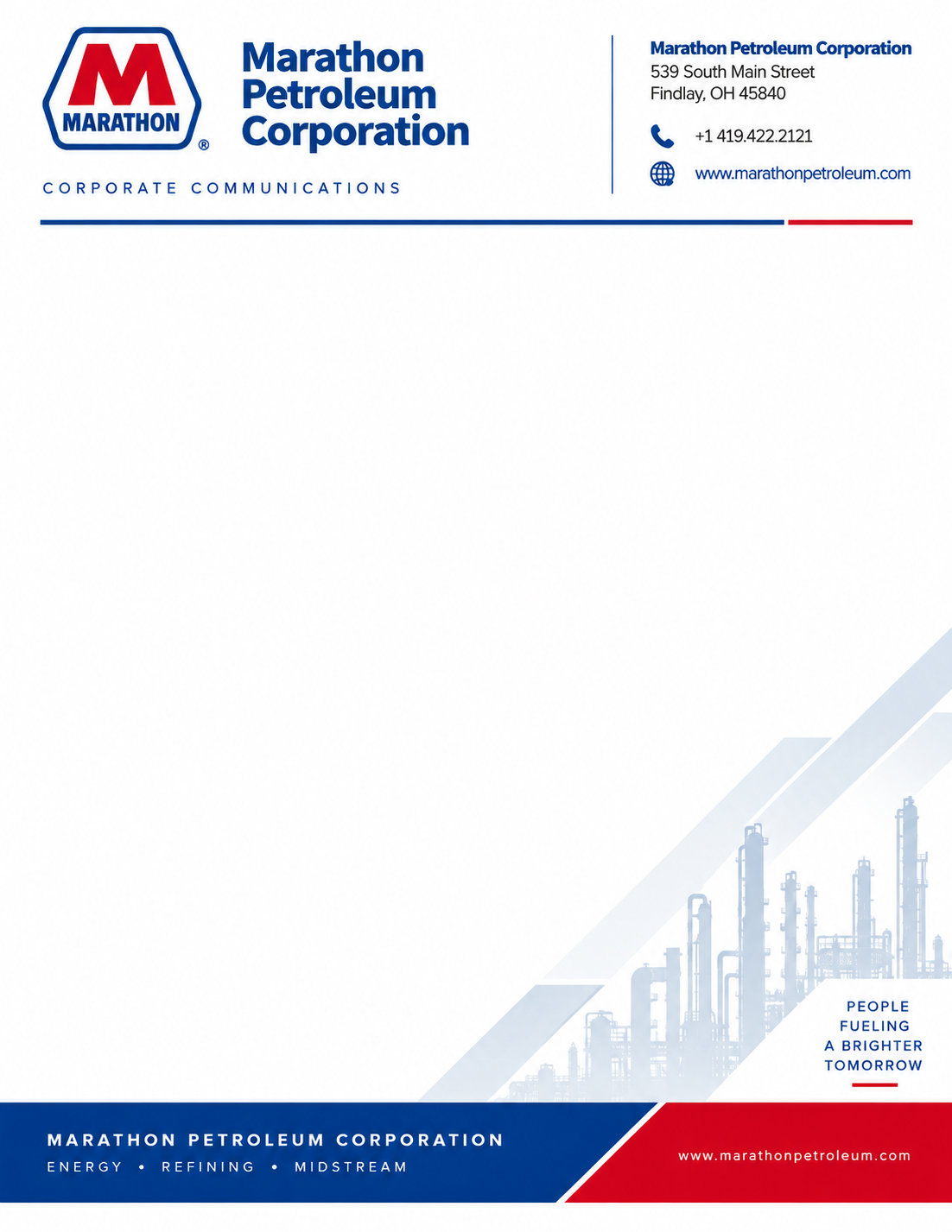 Marathon Petroleum Letterhead - Free AI Letterhead Generator, 50+ Real Letterhead Examples