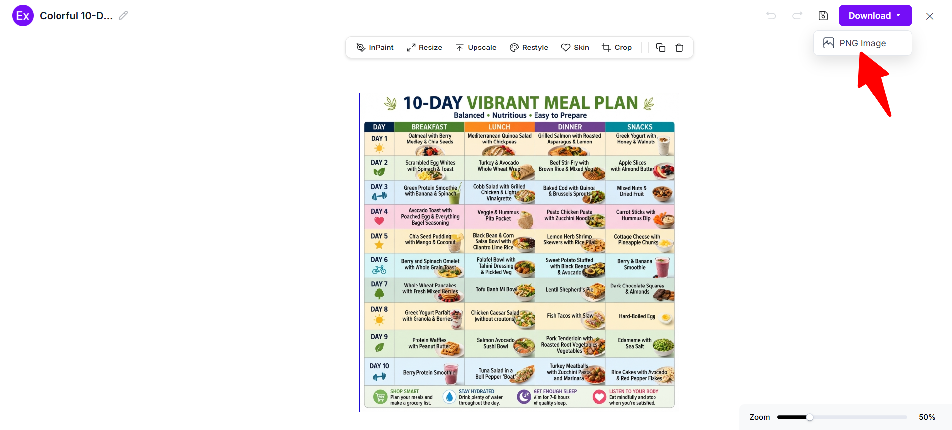 Download And Use The Final Meal Plan