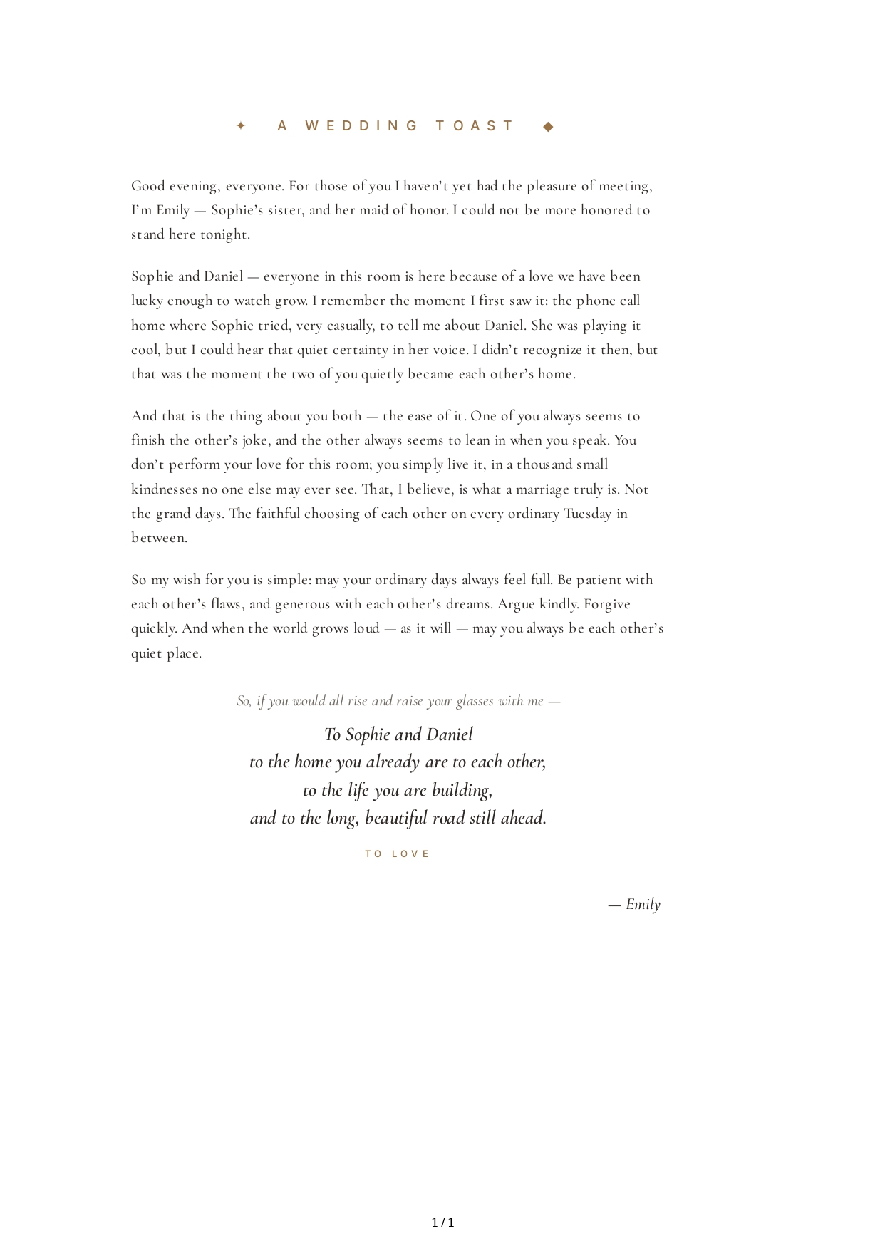 Meaningful Wedding Toast - Free AI Wedding Toast Generator, 50+ Real Wedding Toast Examples