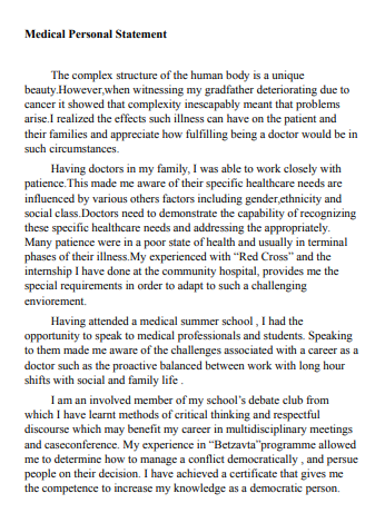 Medical School Personal Statement - Free AI Statement Generator, 50+ Real Statement Examples