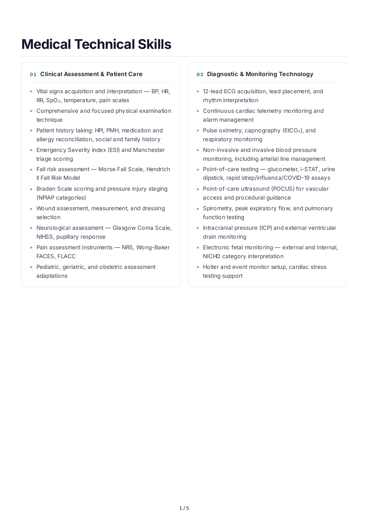 Medical Technical Skills - Free AI Technical Skills Generator, 50+ Real Technical Skills Examples