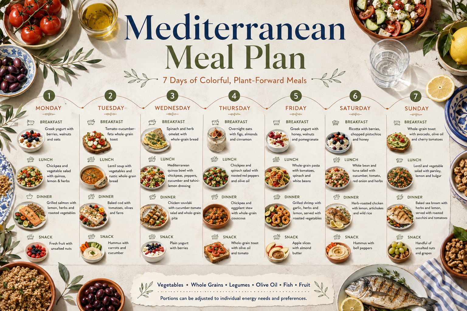 Mediterranean Meal Plan - Free AI Meal Plan Generator, 50+ Real Meal Plan Examples