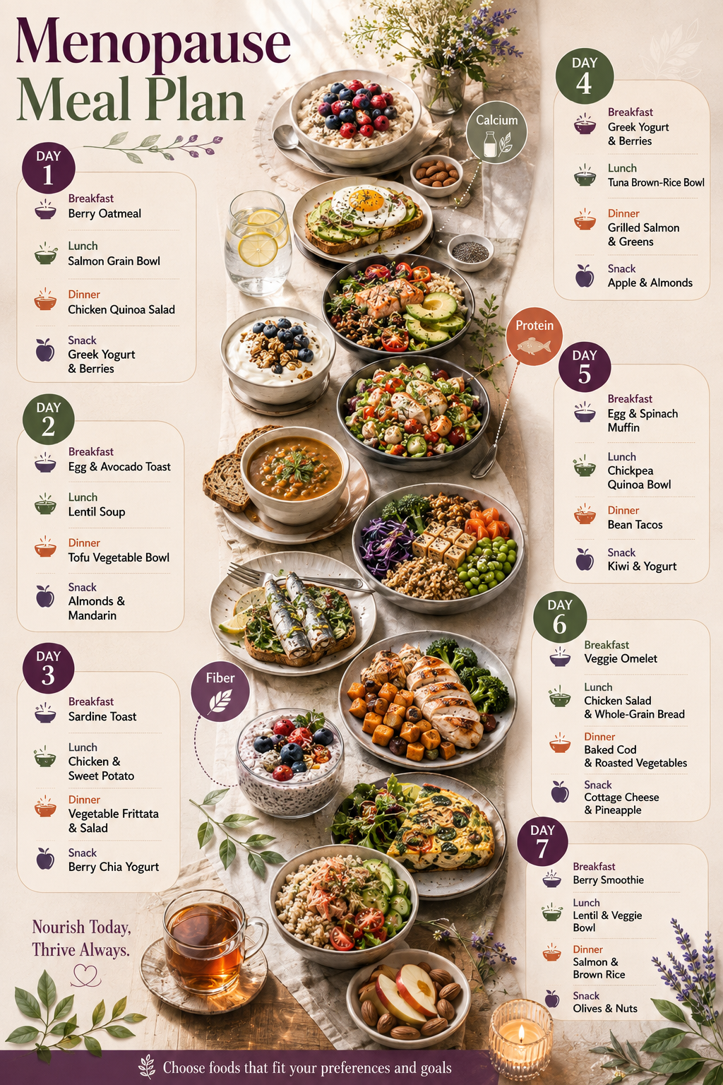 Menopause Meal Plan - Free AI Meal Plan Generator, 50+ Real Meal Plan Examples