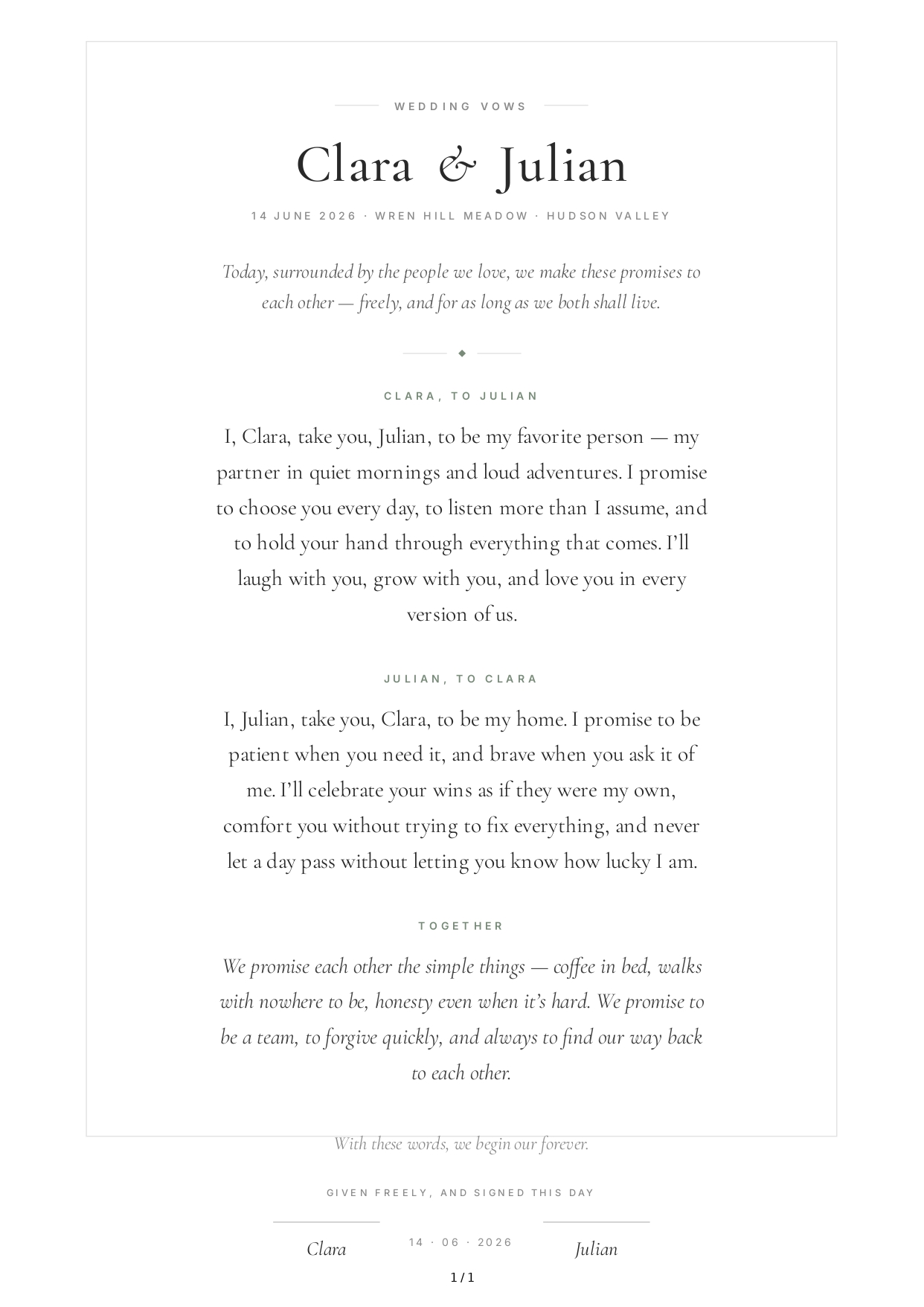 Modern Wedding Vows - Free AI Wedding Vows Generator, 50+ Real Wedding Vows Examples