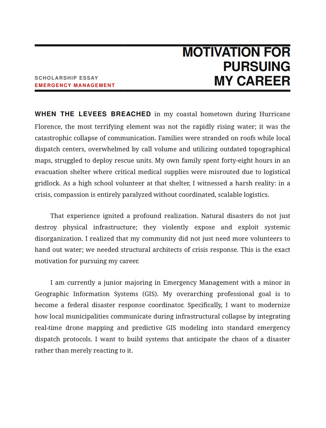 Motivation for Pursuing My Career Scholarship Essay - Free AI Scholarship Essay Generator, 50+ Real Scholarship Essay Examples
