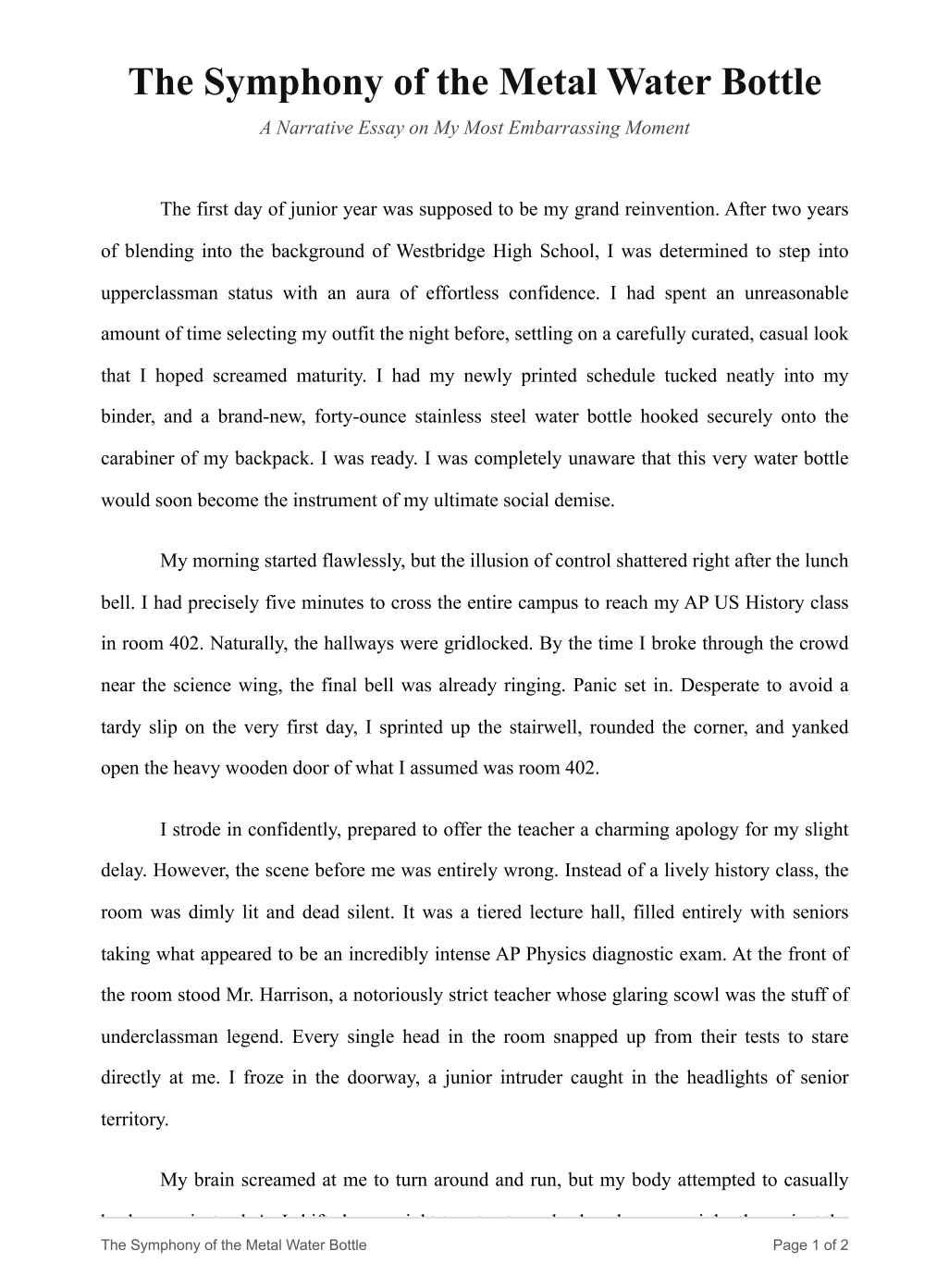 My Most Embarrassing Moment Narrative Essay - Free AI Narrative Essay Generator, 50+ Real Narrative Essay Examples