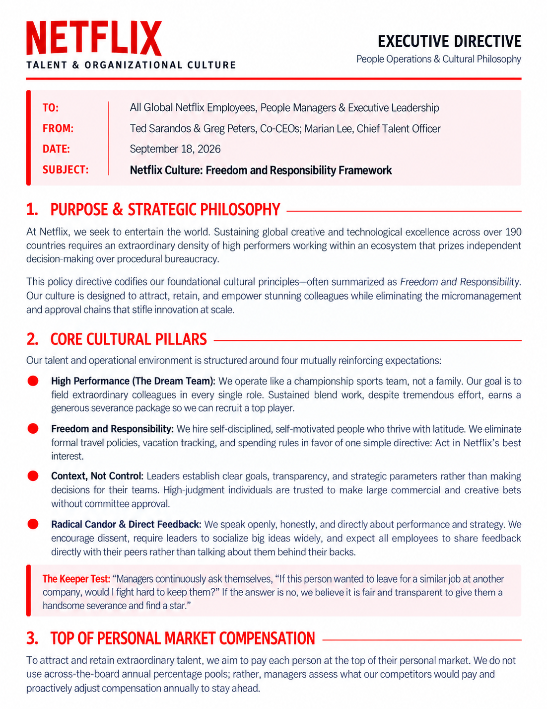 Netflix Culture Memo - Free AI Memo Generator, 50+ Real Memo Examples