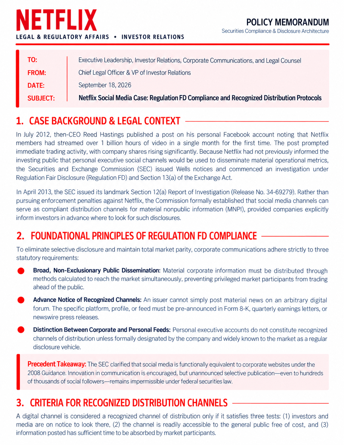 Netflix Social Media Case Memo - Free AI Memo Generator, 50+ Real Memo Examples