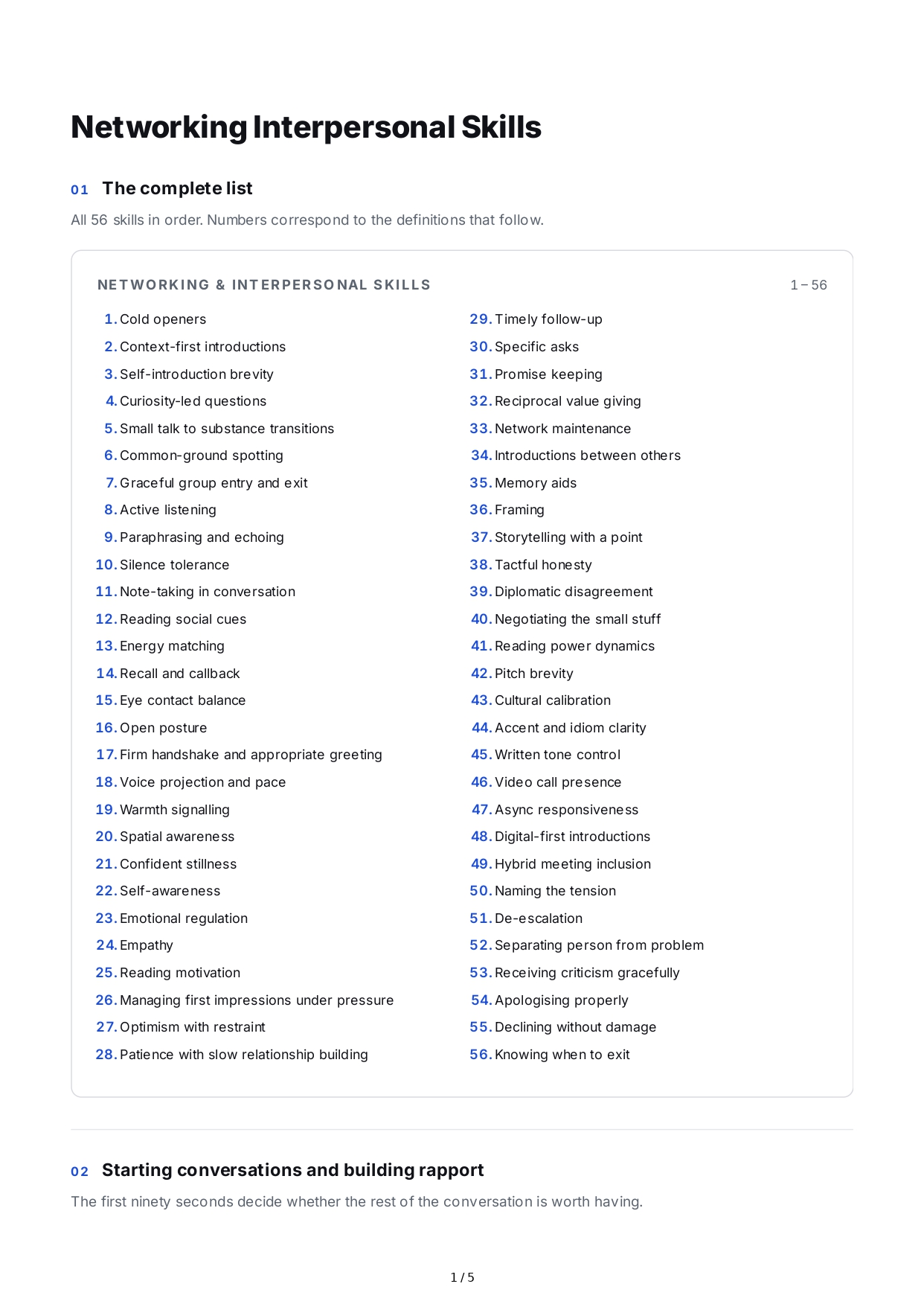 Networking Interpersonal Skills - Free AI Interpersonal Skills Generator, 50+ Real Interpersonal Skills Examples